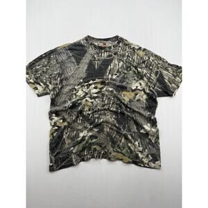 Vintage 90s Mossy Oak Shirt Mens XL Hunting Camo Cotton Short Sleeve Woodland